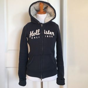 Hollister Sherpa Lined Zip Up Jacket